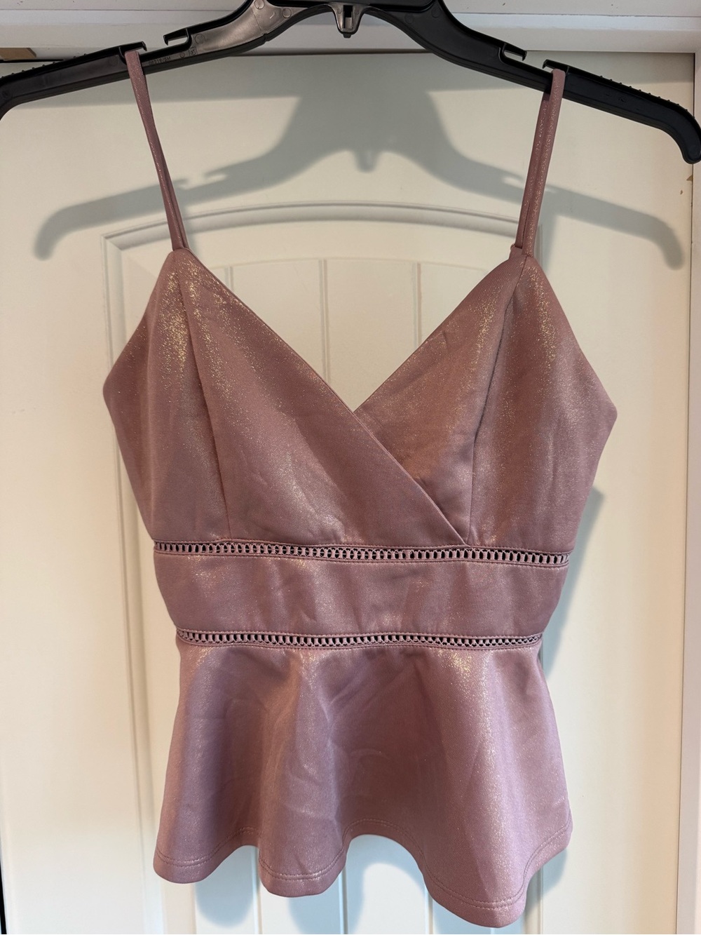 Trixxi Dusty Mauve Satin Peplum Top